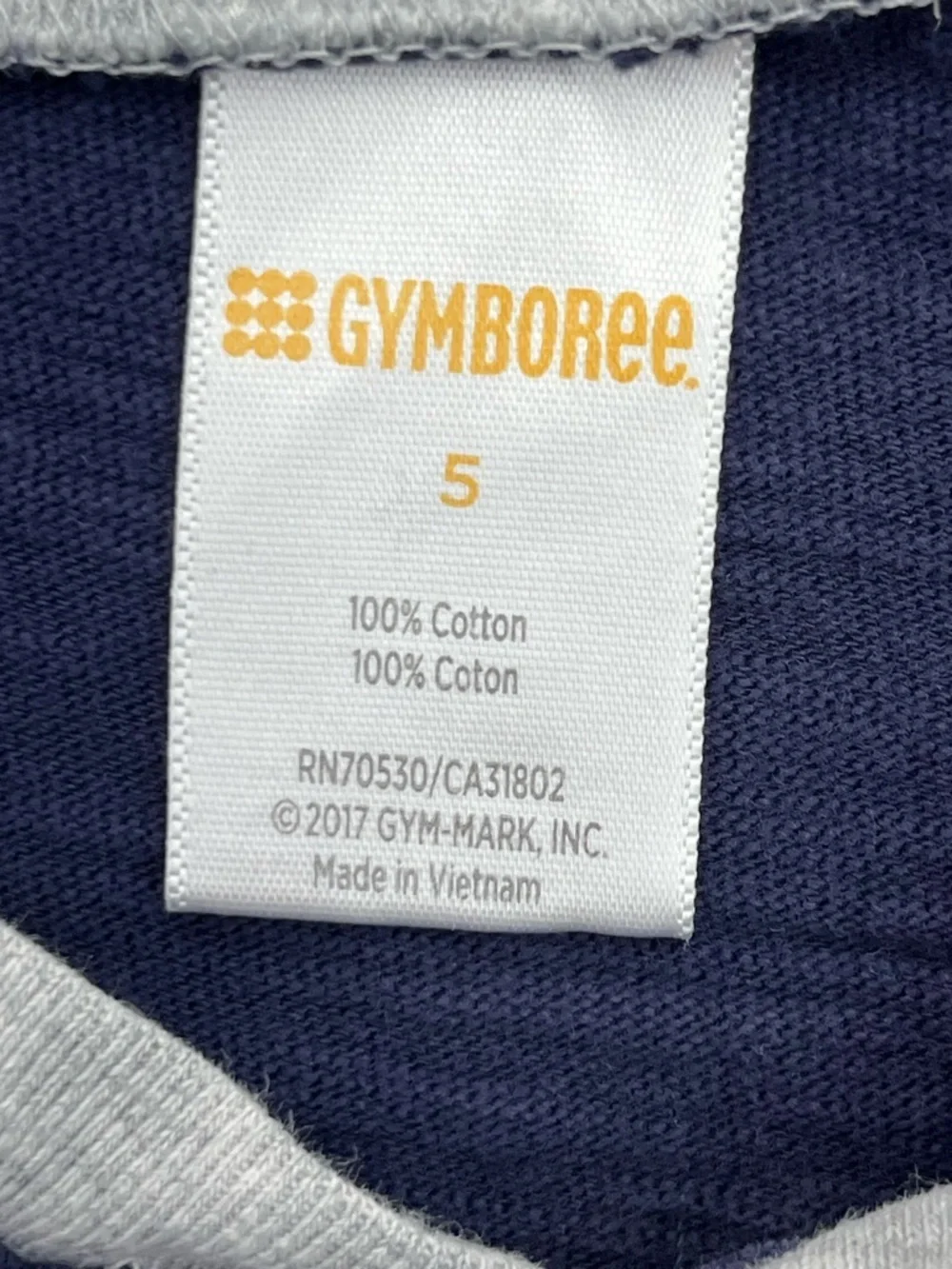 Gymboree Boys 5 Henley Button Shirt Blue Color Block Long Sleeve Tee Cotton